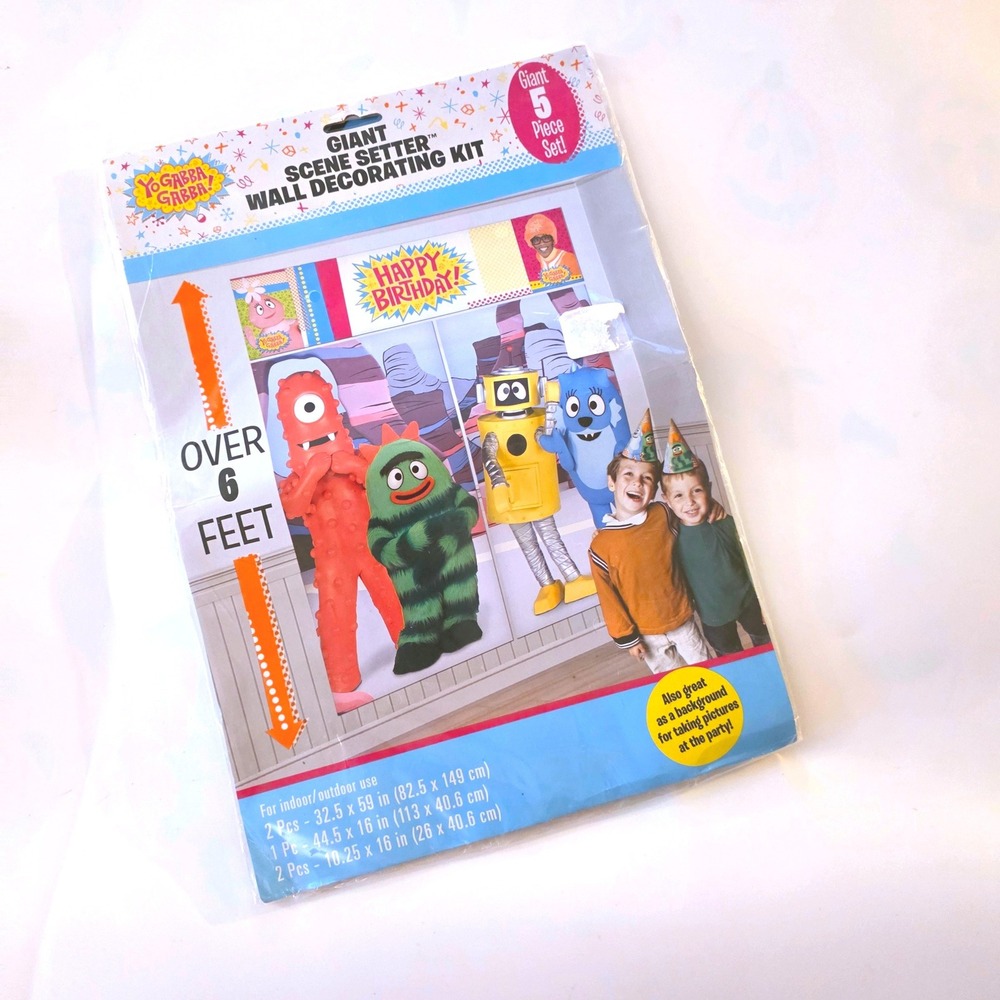 Yo Gabba Gabba Giant Scene Setter Wall Decorating Kit Multicolor 5-Piece Set